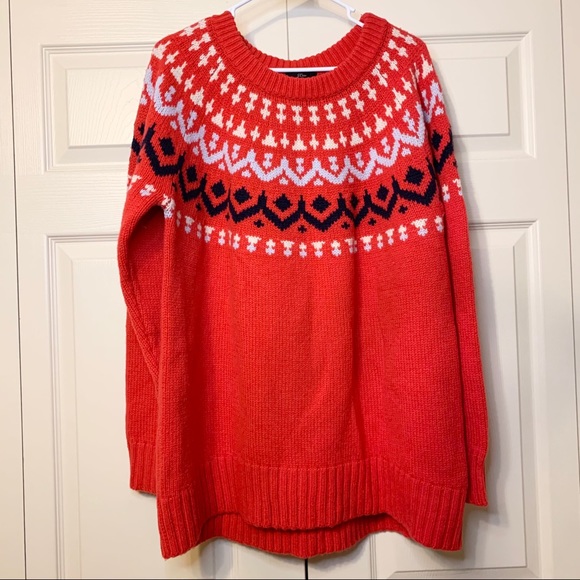 NWT J Crew Ivan Fair Isle sweater Red - Picture 2 of 7